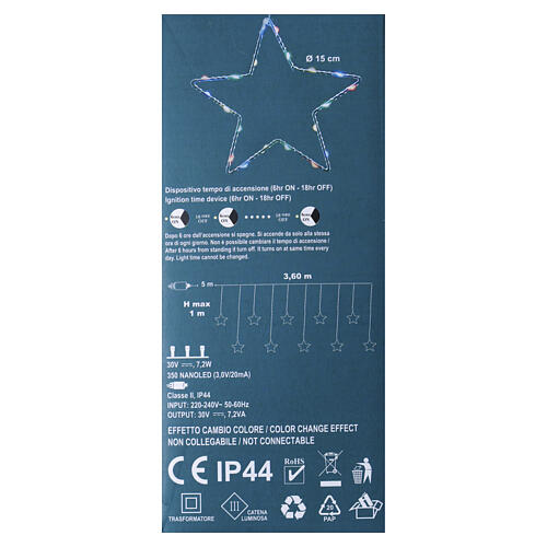 Cortina lluvia de estrellas 350 NANOLED RGB 8