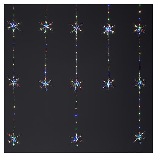 Lichtervorhang „Schneeflockenregen“, 234 Nano-LED, RGB, 90 × 120 cm 6