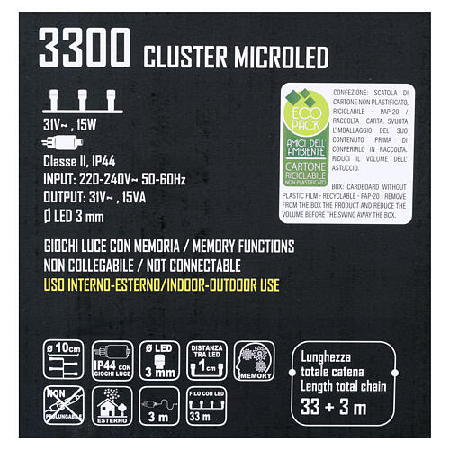 Cadena luminosa navideña 3000 MICROLED luz fría 7