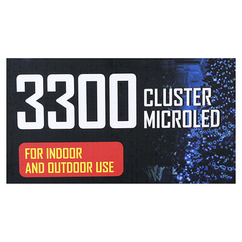 Corrente luminosa natalícia 3000 microLEDs luz fria 8