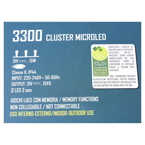 Cluster-Lichterkette, 3300 RGB-LED, 33 m 7