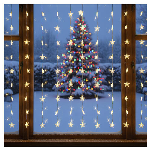 Illuminated curtain with 100 warm white nanoLED stars 2