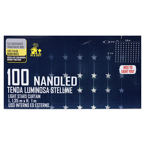 Tenda luminosa con stelline 100 NANOLED luce calda 3