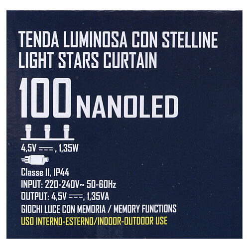Cortina luminosa com estrelinhas 100 nanoLEDs luz quente 6