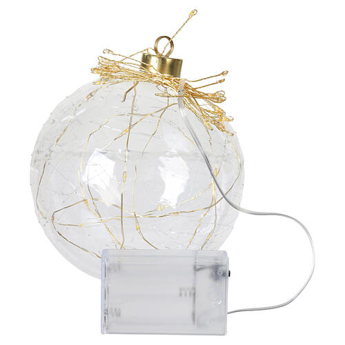 Sphère lumineuse 60 LEDs blanc chaud en verre usage intérieur 15 cm 5