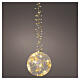 Sphère lumineuse 60 LEDs blanc chaud en verre usage intérieur 15 cm s3