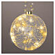 Esfera luminosa 60 LEDs branco quente vidro 15 cm para uso interno s1