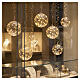 Glass decorative sphere with 80 warm white LEDs, 20 cm for indoor use s2