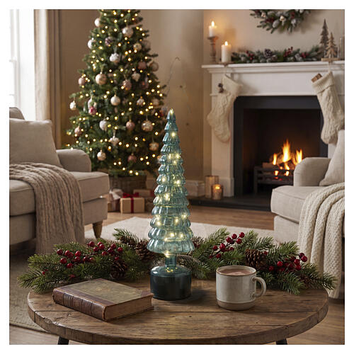 LED tree with 20 warm white micro LEDs for indoor use, 16 in, glass 2