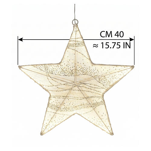 Fabric star light 156 warm white LEDs 40 cm for indoor 3