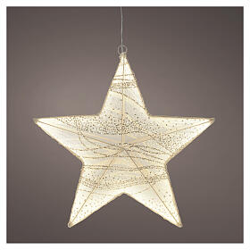 Estrella luminosa tela 156 LED blanco cálido 40 cm para interior