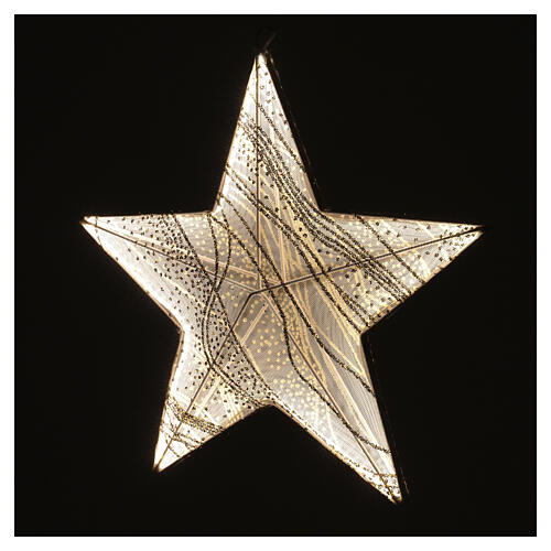 Étoile lumineuse en tissu 156 LEDs blanc chaud 40 cm pour intérieur 4