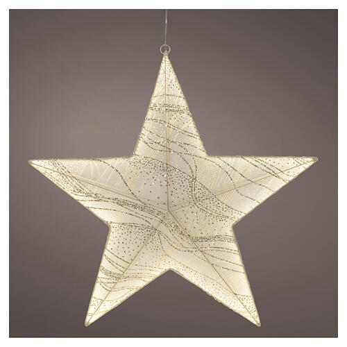 Decorative fabric star, 248 warm white LEDs, 24 in, INDOOR 1