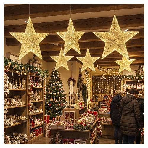 Decorative fabric star, 248 warm white LEDs, 24 in, INDOOR 2