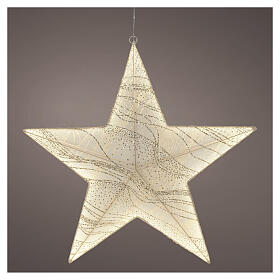 Estrella decorativa tela 248 LED luz cálida 60 cm para interior