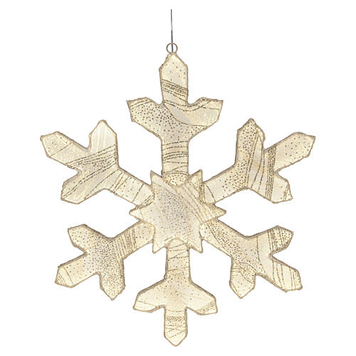 Copo de nieve tejido luminoso 604 LED blanco cálido 60 cm uso interior 1