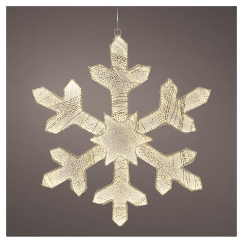 Copo de nieve tejido luminoso 604 LED blanco cálido 60 cm uso interior 4
