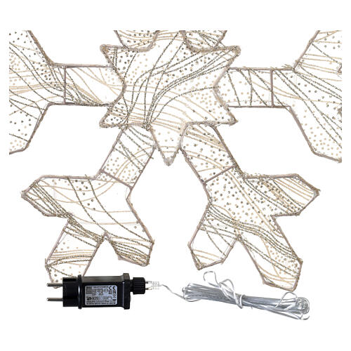 Copo de nieve tejido luminoso 604 LED blanco cálido 60 cm uso interior 5