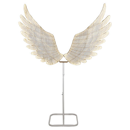 Angel fabric wings with 1064 warm white LEDs, 65 in, for indoor 4