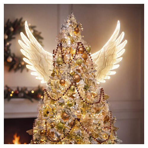 Angel fabric wings with 1064 warm white LEDs, 65 in, for indoor 4