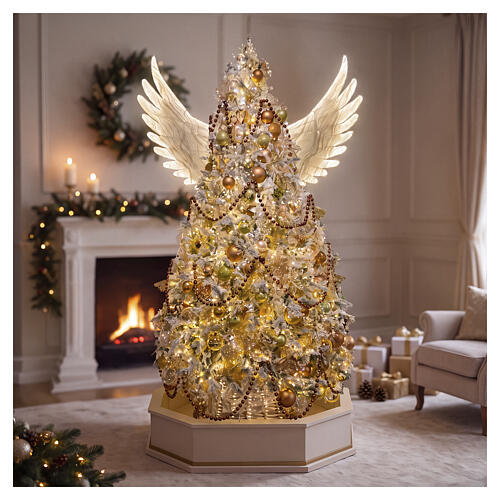 Asas de anjo em tecido luminosas 1064 LEDs branco quente 165 cm uso interno 2