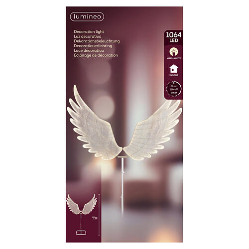 Fabric angel wings 1064 LEDs warm white 164 cm indoor use 5