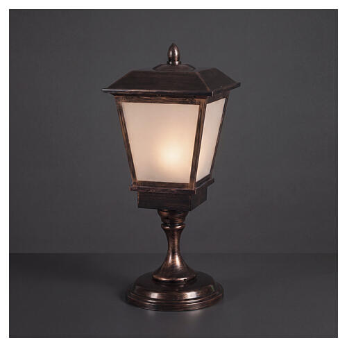 Lanterne lumineuse int/ext 95 LEDs blanc chaud effet flamme 60x25x25 cm 1