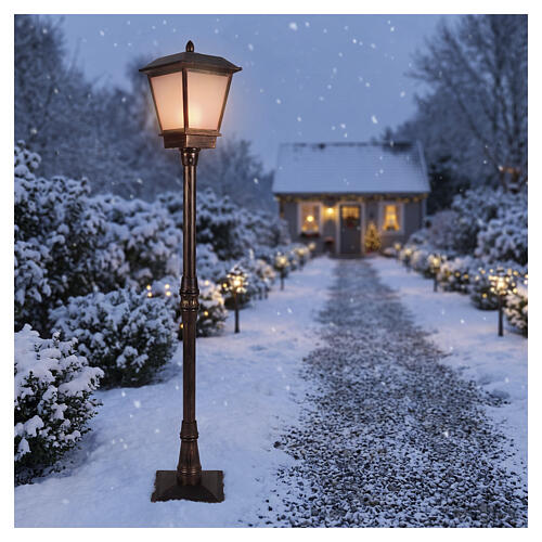 Lampione luminoso 95 LED luce calda effetto fiamma 160x25x25 cm per esterno 2