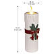 Bougie LED blanche décorée d'un nœud rouge lumière blanc chaud effet flamme 55x20x20 cm pour intérieur s3