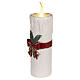 Bougie LED blanche décorée d'un nœud rouge lumière blanc chaud effet flamme 55x20x20 cm pour intérieur s4