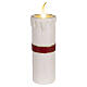 Bougie LED blanche décorée d'un nœud rouge lumière blanc chaud effet flamme 55x20x20 cm pour intérieur s5