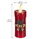 Bougie lumineuse LED rouge nœud doré lumière chaude effet flamme 45x20x15 cm s3