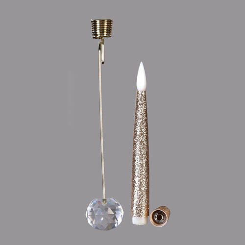 Set 10 bougies de Noël pailletées 15 cm 10 LEDs lumière blanc chaud effet flamme pour intérieur 6