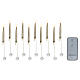 Set 10 bougies de Noël pailletées 15 cm 10 LEDs lumière blanc chaud effet flamme pour intérieur s3