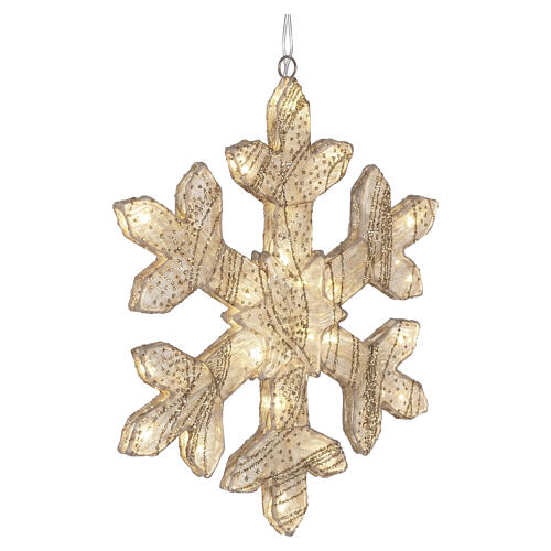 White fabric snowflake light, 410 warm white LEDs, 15 in, indoor 4