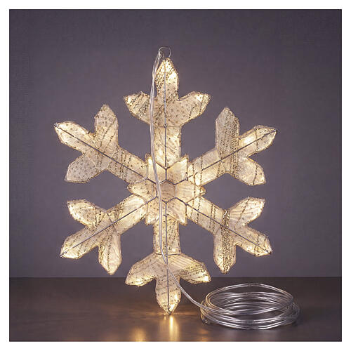 Copo de nieve luminoso tejido blanco 410 LED luz cálida 40 cm uso interior 6