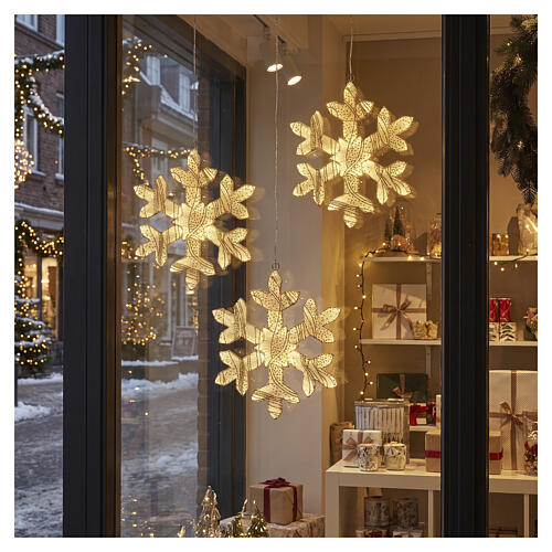 Flocon de neige lumineux en tissu blanc 410 LEDs blanc chaud 40 cm intérieur 2