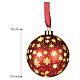 Rotating red Christmas sphere with microLED snowflakes, warm light, 6 in, indoor s3