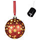 Sfera natalizia rossa rotante microLED fiocchi di neve luce calda 15 cm interno s4