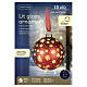 Sfera natalizia rossa rotante microLED fiocchi di neve luce calda 15 cm interno s5