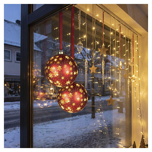 Rote Dekorationsbeleuchtung mit Bewegung, Mikro-LEDs und Schnee-Effekt, warmweißes Licht, für den Innenbereich 20 cm 2