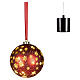 Illuminated red Christmas bauble with motion and microLED snowflakes, warm light, 8 in, indoor s4