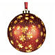 Illuminated red Christmas bauble with motion and microLED snowflakes, warm light, 8 in, indoor s5