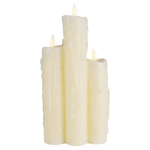 Candela LED beige effetto fiamma cera colata luce calda 30x15x15 cm per interni 6