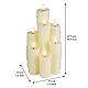 Candela LED beige effetto fiamma cera colata luce calda 30x15x15 cm per interni s3