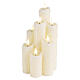 Candela LED beige effetto fiamma cera colata luce calda 30x15x15 cm per interni s5