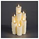 Velas LED bege efeito chama cera colada luz quente 30x15x15 cm para interior s1