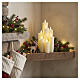 Velas LED bege efeito chama cera colada luz quente 30x15x15 cm para interior s2