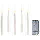 Bougies suspendues LED blanches effet flamme lumière blanc chaud télécommande 5 pièces 27,5x2,5 cm pour intérieur s3