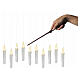 Set of 10 white floating LED candles, warm white light with wand, 7x1 in, indoor s3